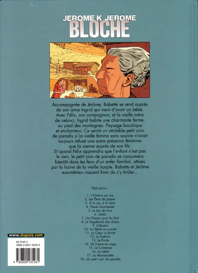 Verso de l'album Jérôme K. Jérôme Bloche Tome 18 Un petit coin de paradis