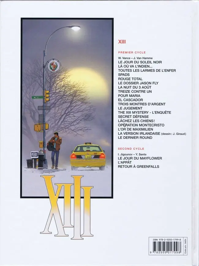 Verso de l'album XIII Tome 22 Retour à Greenfalls
