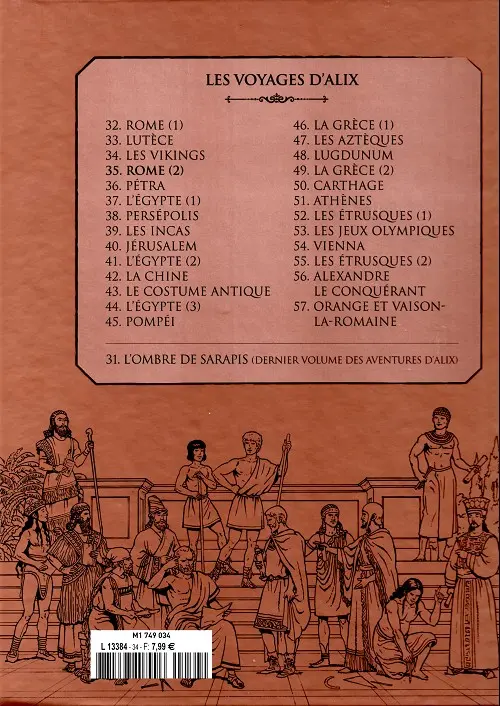 Verso de l'album Alix La collection Tome 35 Les voyages d'Alix - Rome (2)