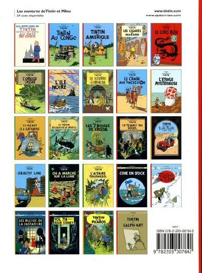 Verso de l'album Tintin Tome 20 Tintin au Tibet