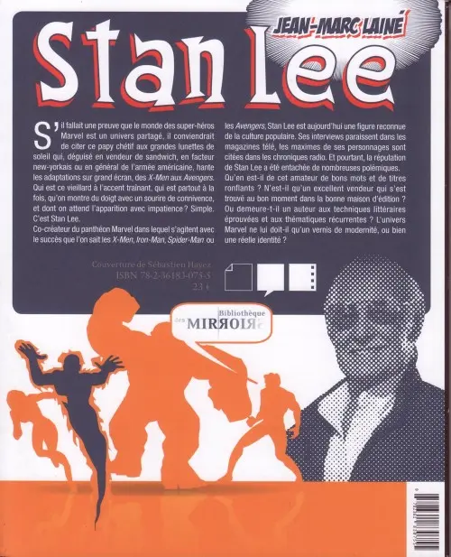 Verso de l'album La Bibliothèque des miroirs - BD Tome 11 Stan Lee Homère du XXe siècle