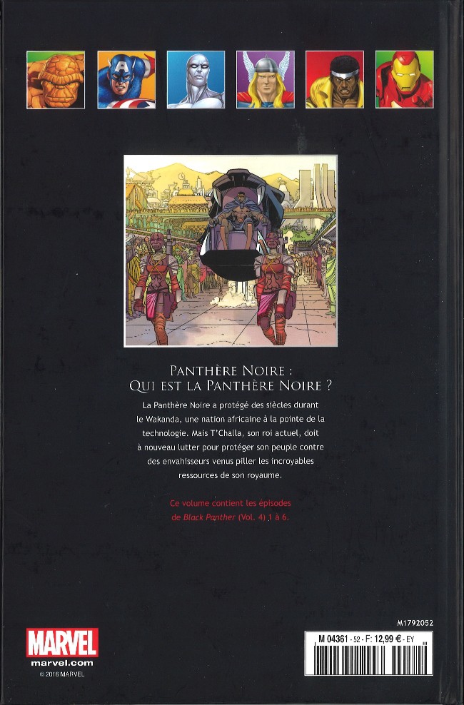 Verso de l'album Marvel Comics - La collection de référence Tome 52 Panthère Noire - Qui est la Panthère Noire?