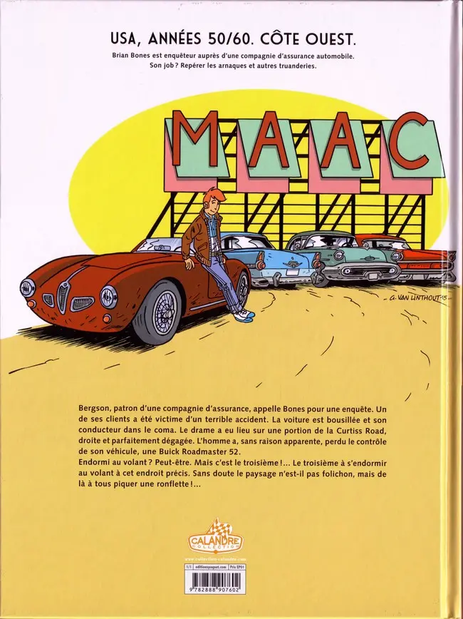 Verso de l'album Brian Bones, détective privé Tome 1 Roadmaster