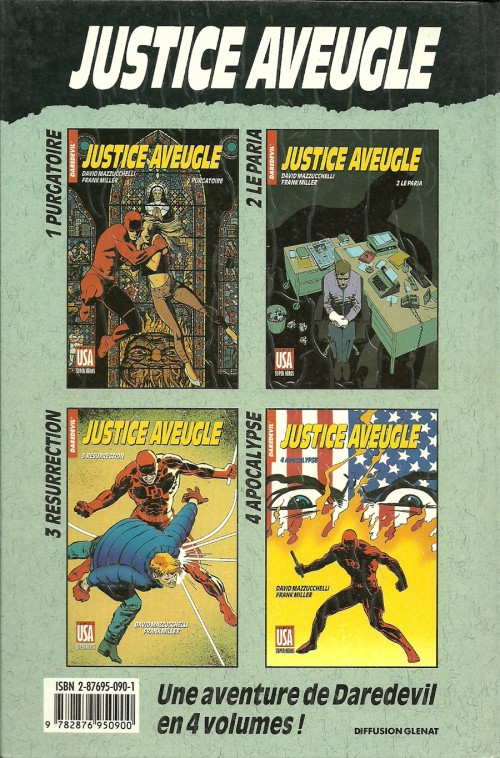 Verso de l'album Super Héros Tome 29 Daredevil : Justice aveugle 3/4 - Résurrection