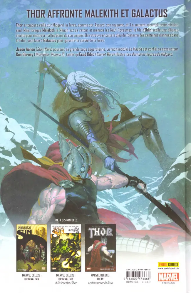 Verso de l'album Thor : Dieu du Tonnerre Les dernières heures de Midgard
