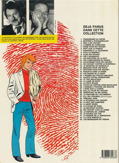 Verso de l'album Ric Hochet Tome 40 Le double qui tue