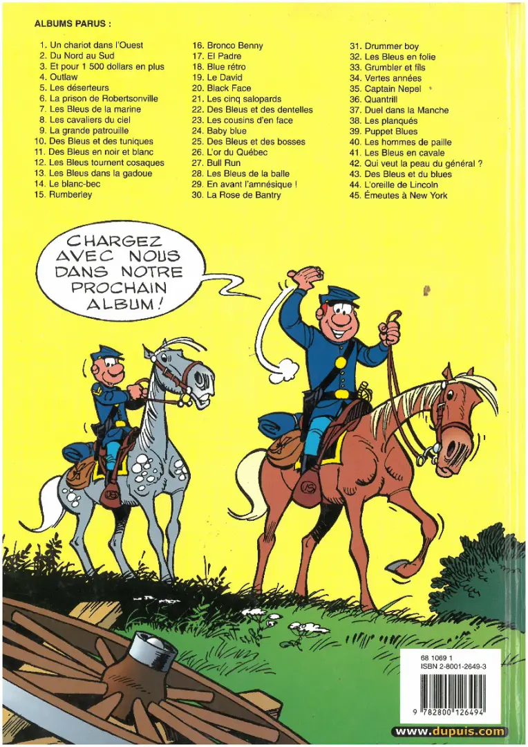 Verso de l'album Les Tuniques Bleues Tome 41 Les bleus en cavale
