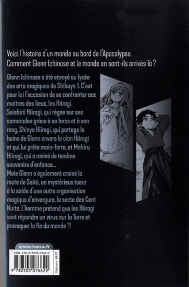Verso de l'album Seraph of the End - Glenn Ichinose - La catastrophe de ses 16 ans 2