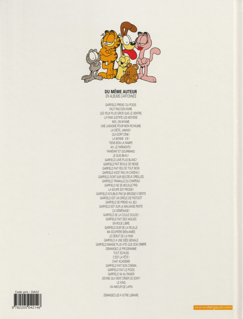 Verso de l'album Garfield Tome 16 Fait feu de tout bois