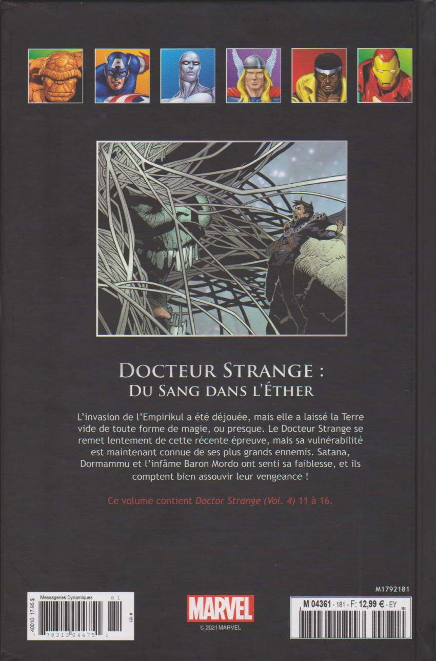 Verso de l'album Marvel Comics - La collection de référence Tome 181 Docteur Strange : Du Sang dans l'Ether