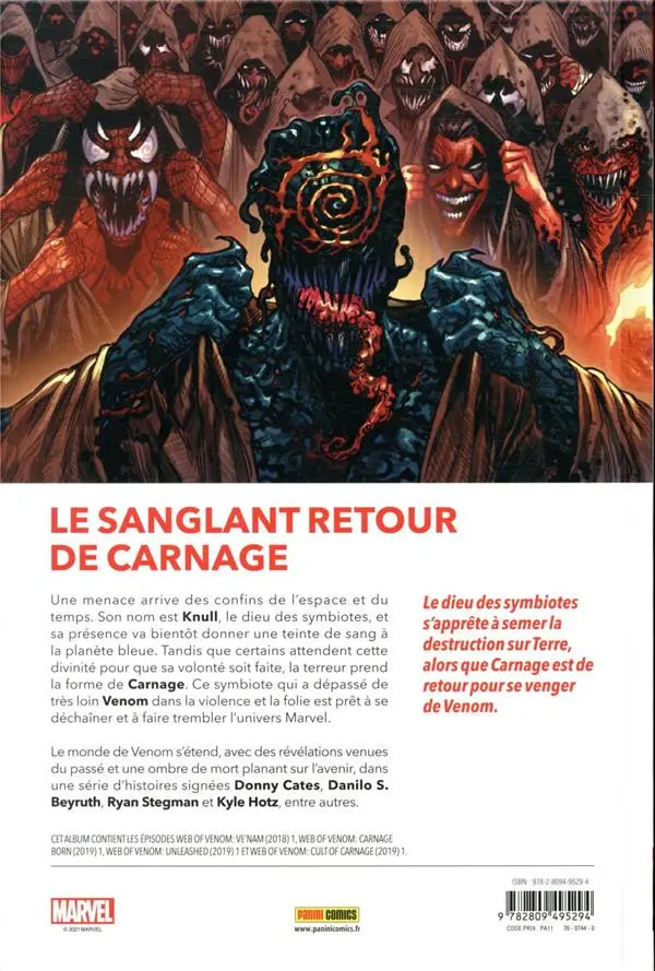 Verso de l'album Venom Tome 3 Déchaîné
