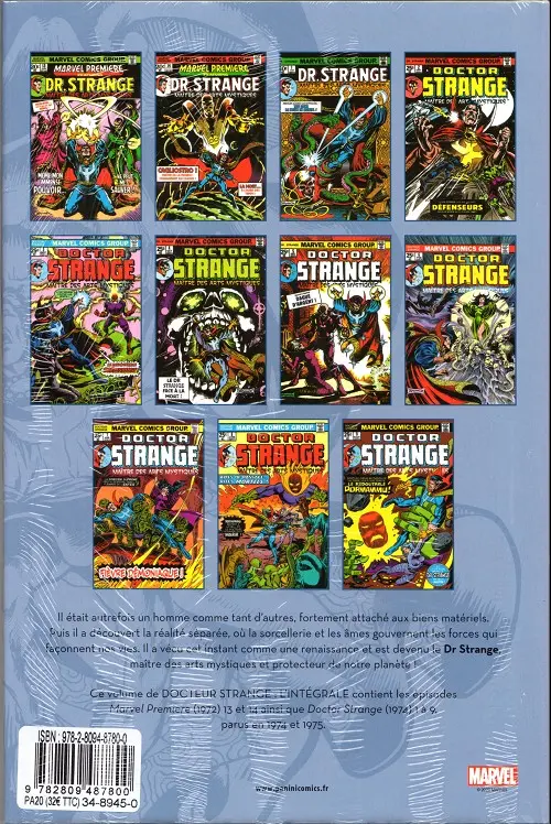 Verso de l'album Docteur Strange (L'intégrale) Tome 5 1974-1975