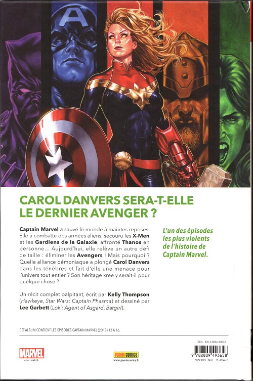 Verso de l'album Captain Marvel 3 Le dernier avenger