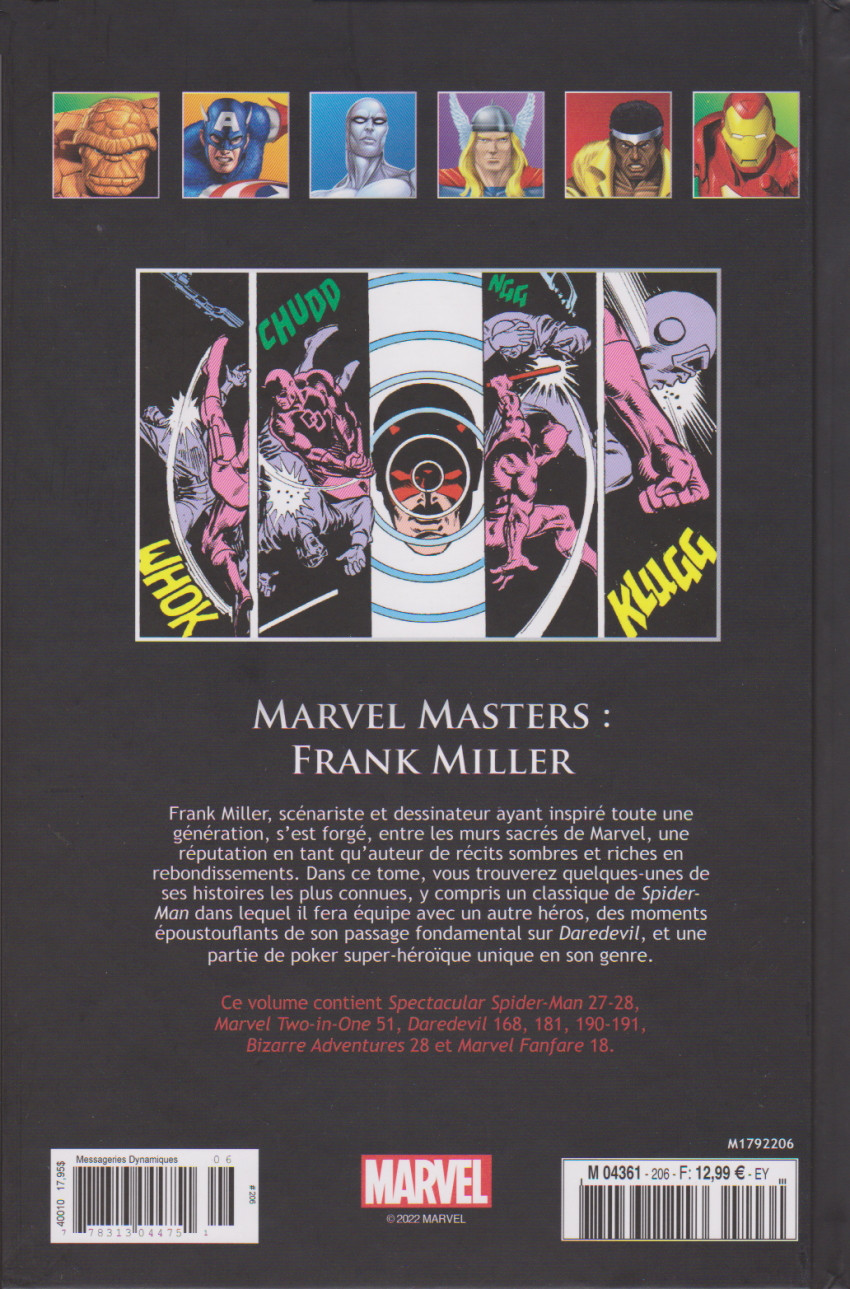 Verso de l'album Marvel Comics - La collection de référence Tome 206 Marvel Masters : Frank Miller