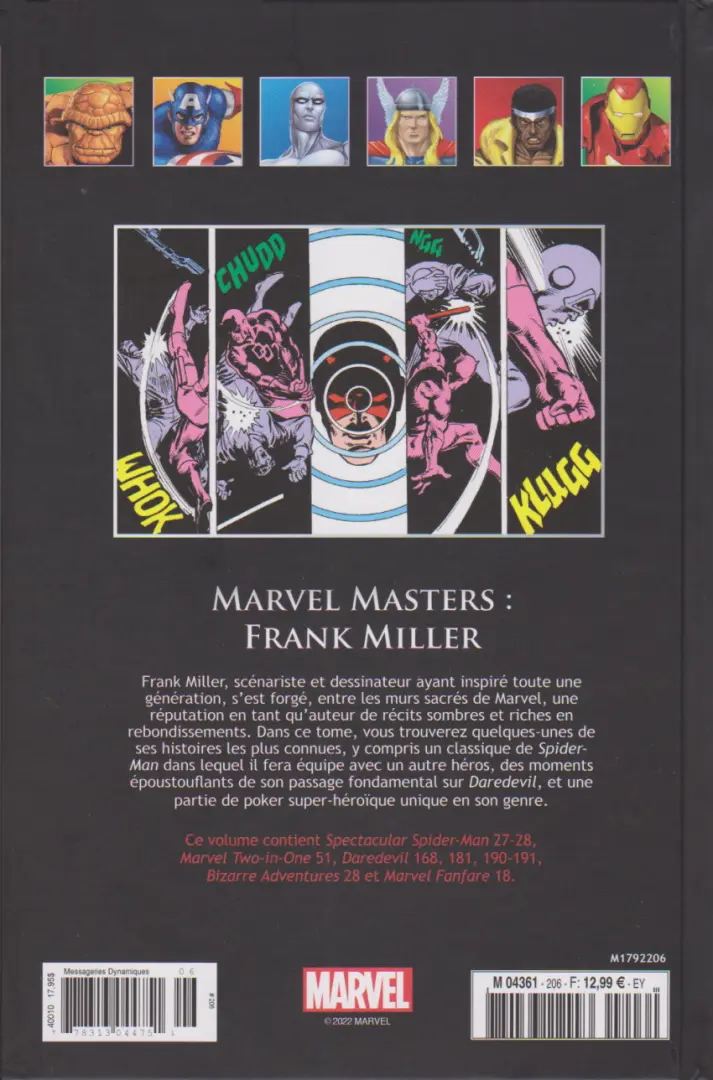 Verso de l'album Marvel Comics - La collection de référence Tome 206 Marvel Masters : Frank Miller