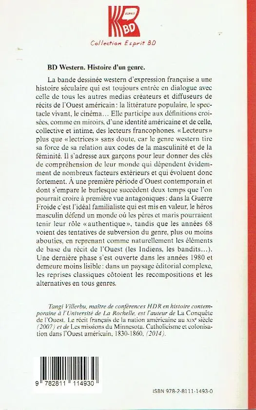 Verso de l'album BD Western - Histoire d'un genre