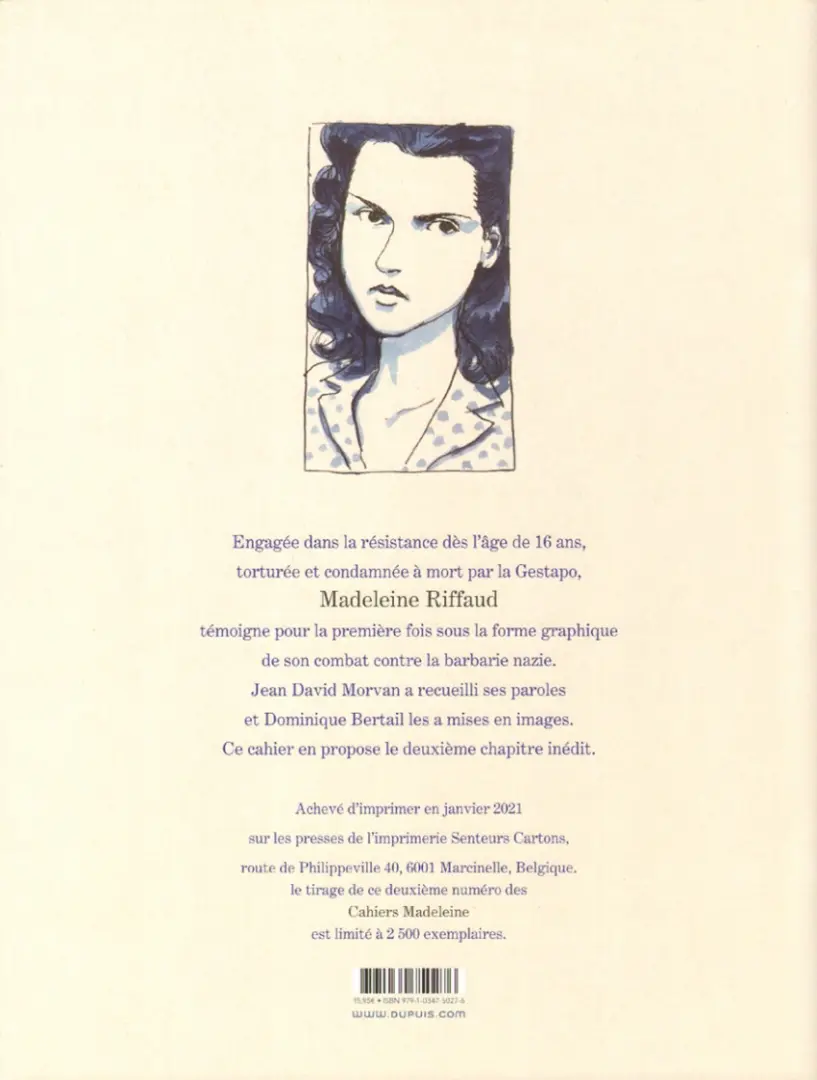 Verso de l'album Cahiers Madeleine 2
