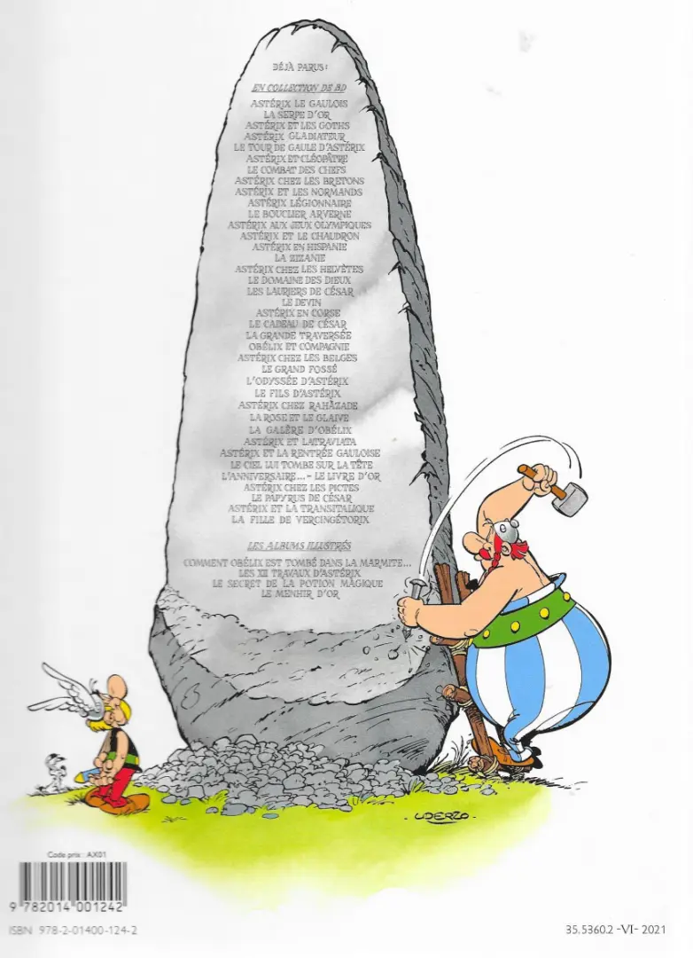 Verso de l'album Astérix Tome 6 Astérix et Cléopâtre