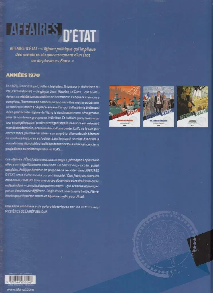 Verso de l'album Affaires d'Etat - Extrême Droite Tome 1 Un homme encombrant