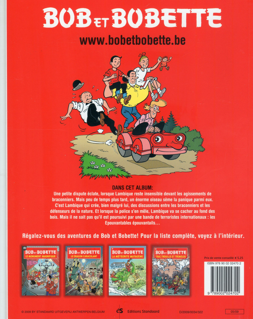 Verso de l'album Bob et Bobette Tome 117 Le Pierrot furieux