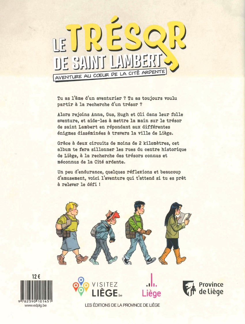 Verso de l'album Le trésor de Saint Lambert Aventure au coeur de la cité ardente
