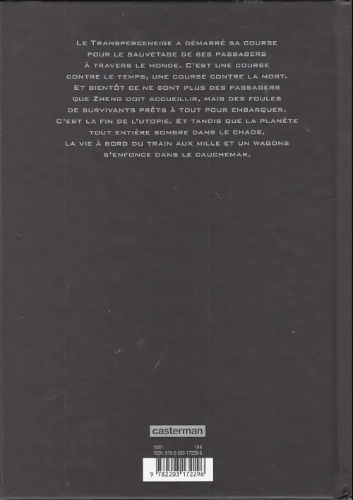 Verso de l'album Le Transperceneige Tome 6 Extinctions Acte 2