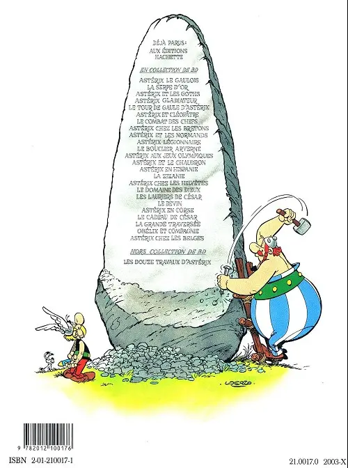 Verso de l'album Astérix Tome 17 Le domaine des dieux