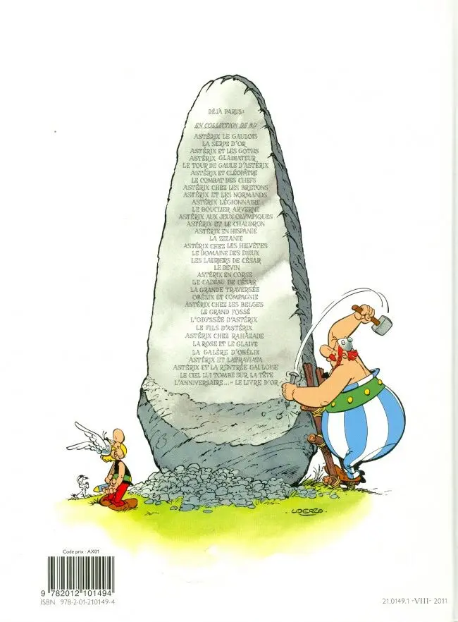 Verso de l'album Astérix Tome 17 Le domaine des dieux