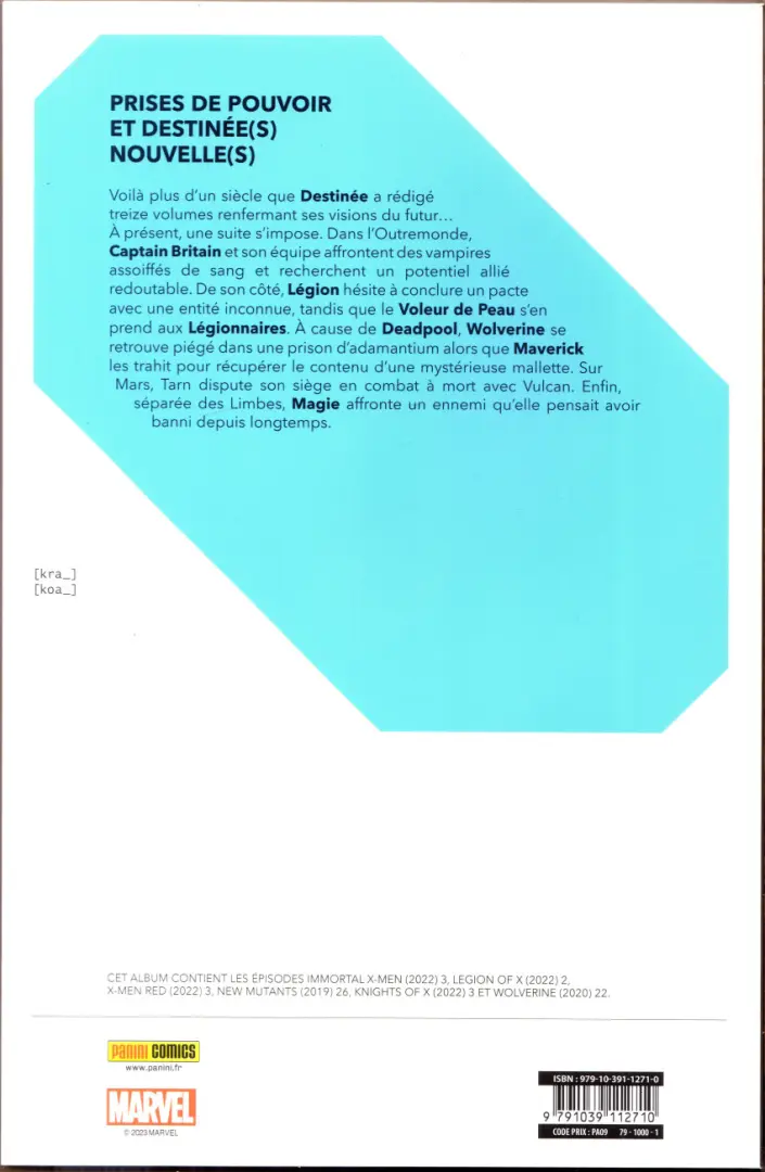 Verso de l'album Destiny of X Volume 05