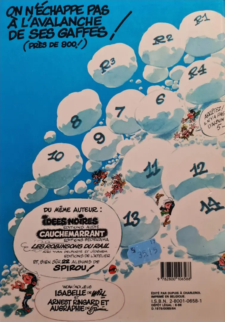 Verso de l'album Gaston Tome 13 Lagaffe mérite des baffes