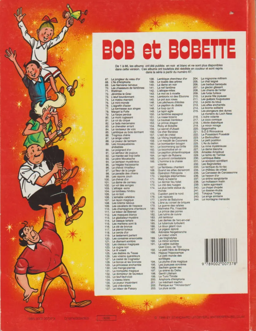 Verso de l'album Bob et Bobette Tome 152 Le baobab trembleur
