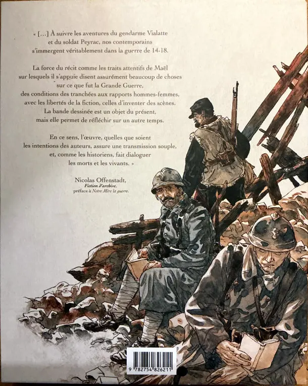 Verso de l'album Notre Mère la Guerre Le récit complet