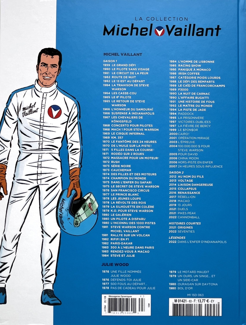 Verso de l'album Michel Vaillant La Collection 63 La piste de Jade