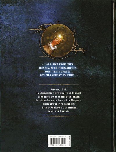 Verso de l'album La Conjuration d'opale Tome 3 Les Gemmes
