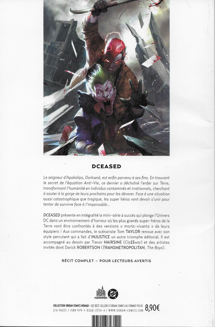 Verso de l'album DCeased Tome 1