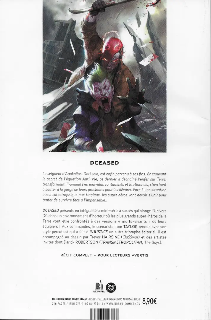 Verso de l'album DCeased Tome 1