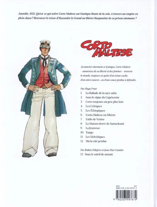 Verso de l'album Corto Maltese Tome 8 La maison dorée de Samarkand