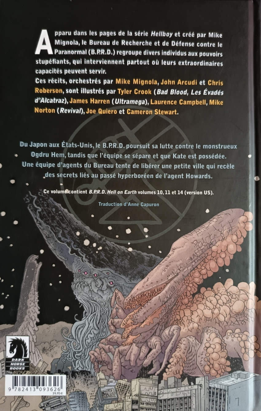 Verso de l'album B.P.R.D. - L'Enfer sur Terre Intégrale Volume 4