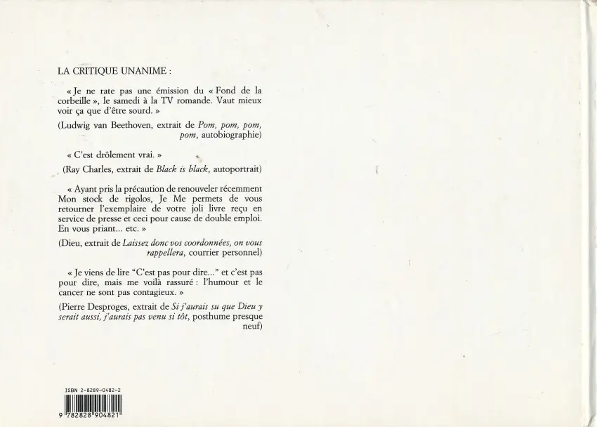 Verso de l'album C'est pas pour dire...