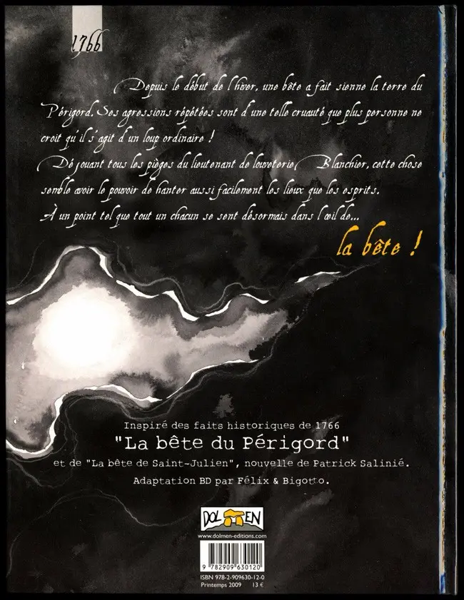 Verso de l'album Dans l'œil de la bête