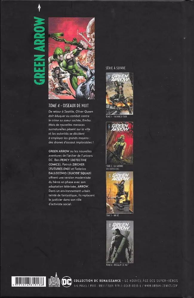 Verso de l'album Green Arrow Tome 4 Oiseaux de nuit