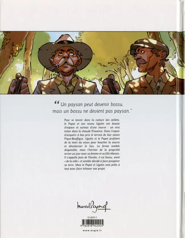Verso de l'album Jean de Florette Première partie