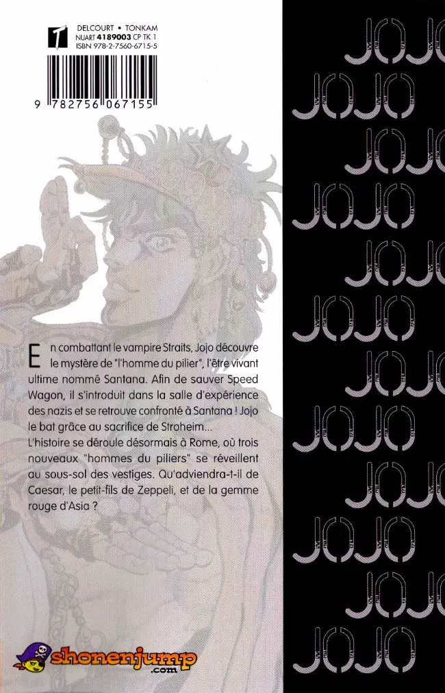 Verso de l'album Jojo's Bizarre Adventure - Battle Tendency 2 La gemme rouge d'Asia