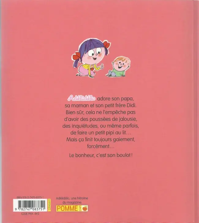 Verso de l'album Adélidélo Tome 3 Papa, maman, mon frère et moi !