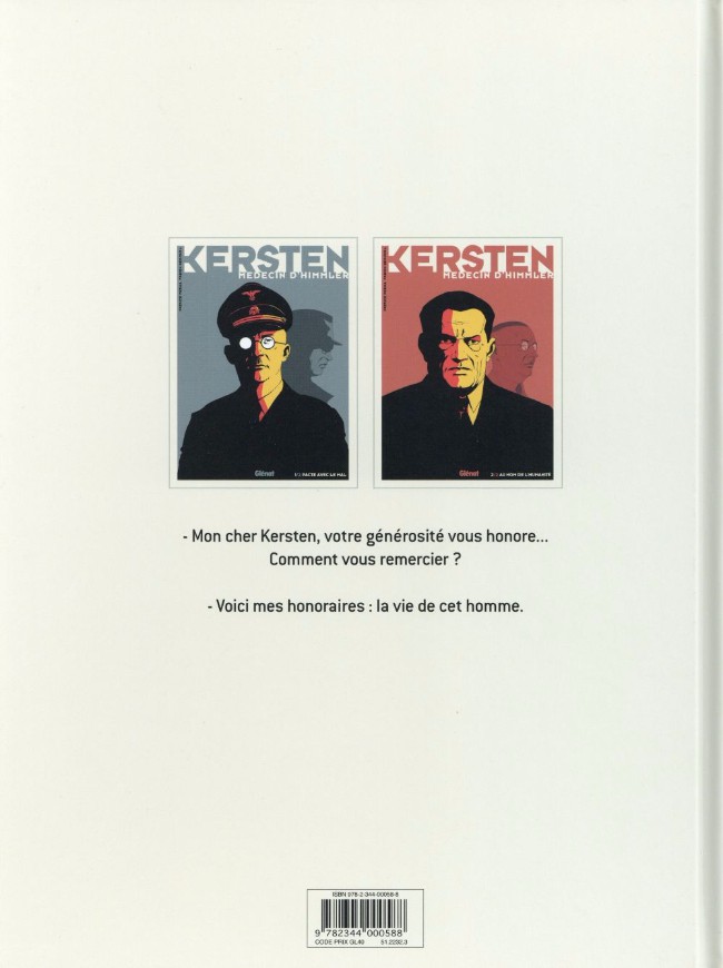 Verso de l'album Kersten, médecin d'Himmler Tome 1 Pacte avec le mal