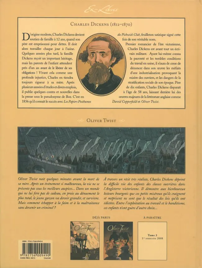 Verso de l'album Oliver Twist Volume 2