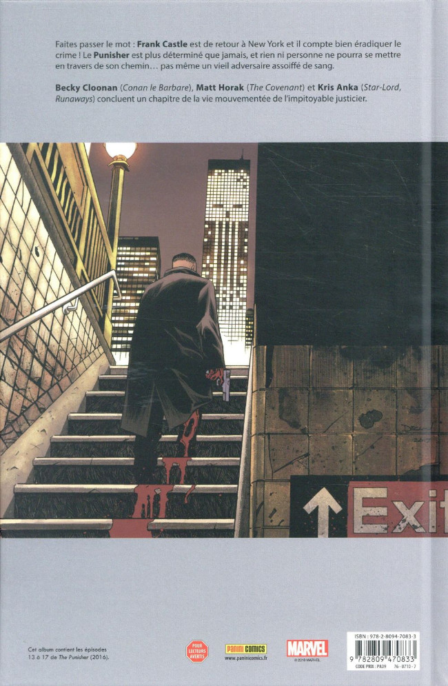 Verso de l'album Punisher Tome 3 Le Roi des rues de New York