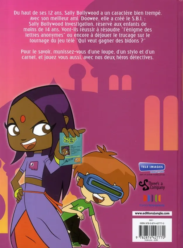 Verso de l'album Sally Bollywood L'énigme des lettres anonymes