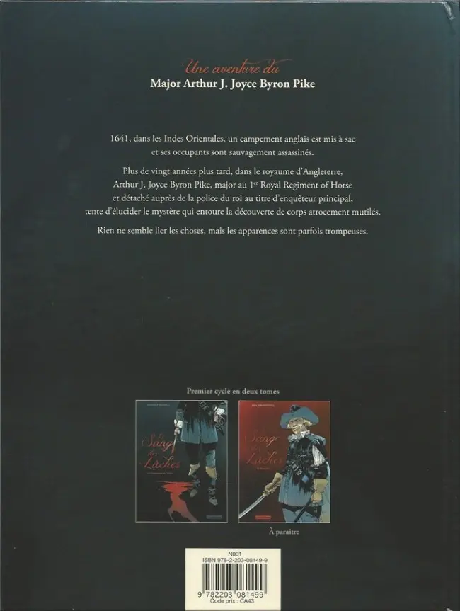 Verso de l'album Le sang des lâches Tome 1 La vengeance de Yama
