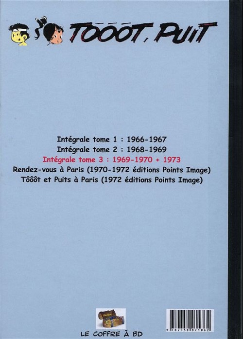 Verso de l'album Tôôôt et Puit Intégrale 1969 - 1970 + 1973